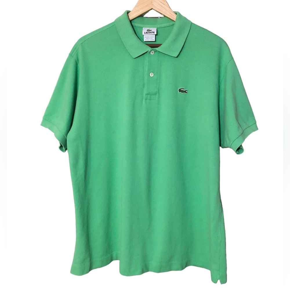 LACOSTE Bright Green Cotton Knit Polo Size 2XL